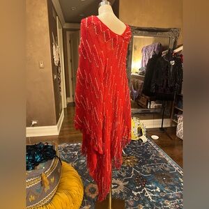 Long Festive Poncho Gold